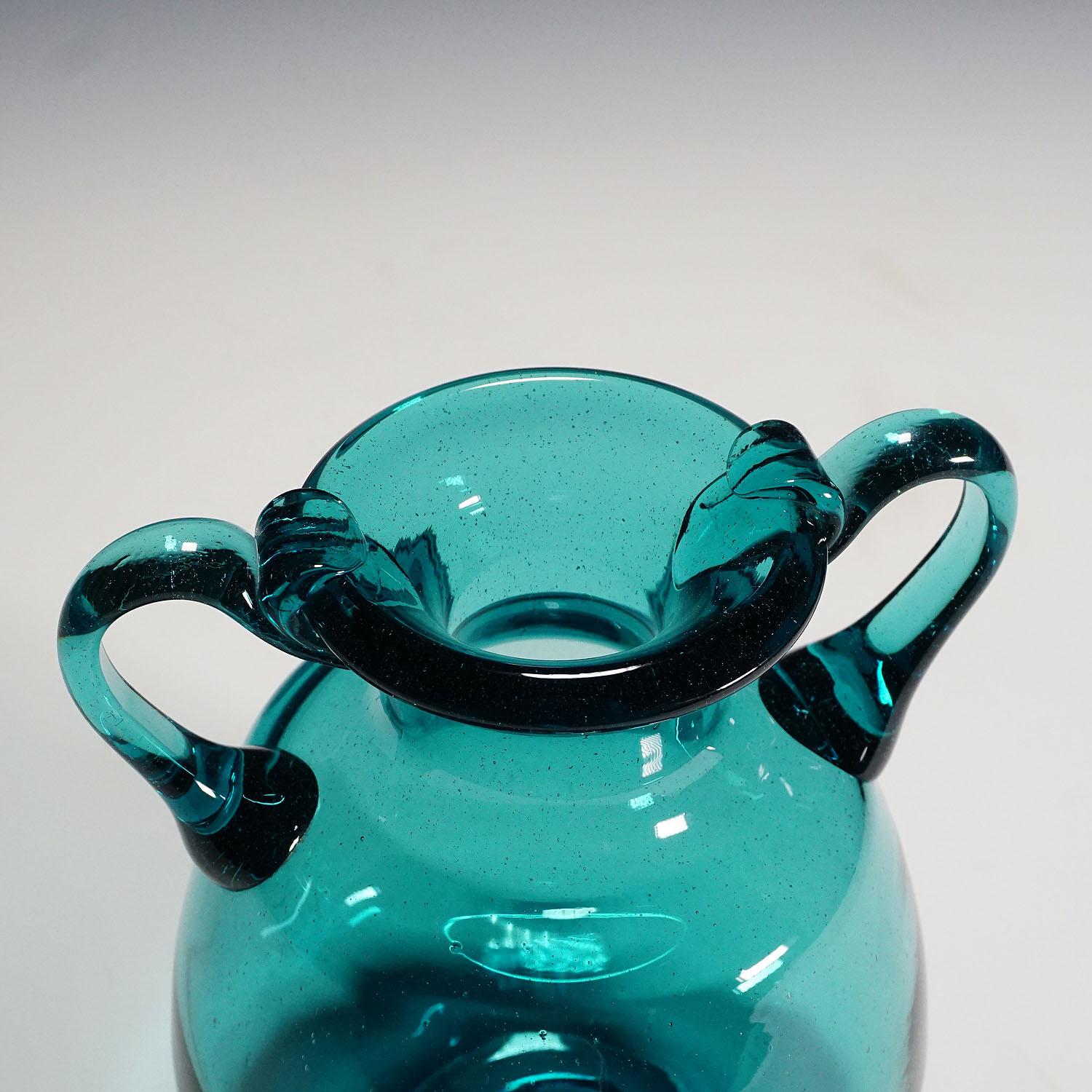 20th Century Vintage Aryballos Glass Vase by Ichendorfer Glassworks, ca. 1960s