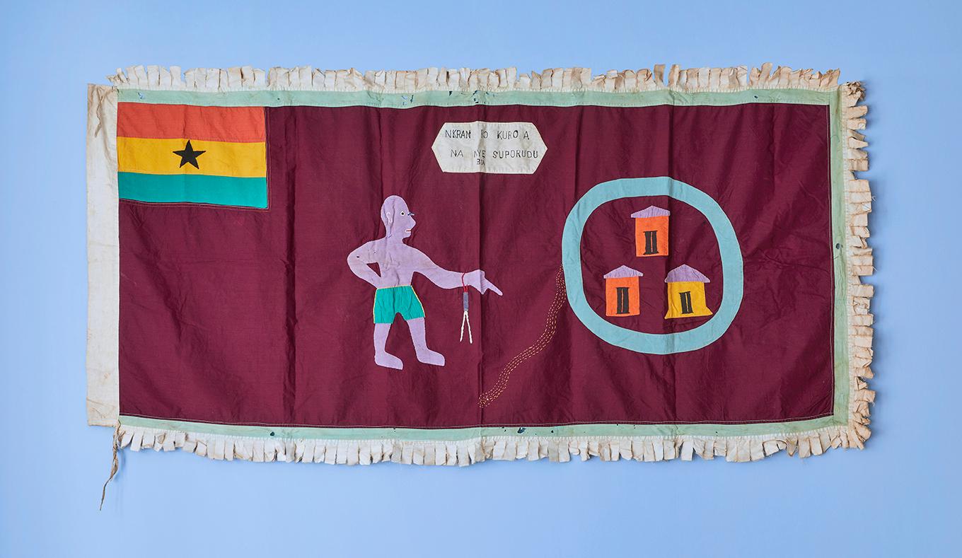 Ghana, 1960's

Asafo flag in cotton applique patters. Fante People.

Asafo Flags are created by the Fante people of Ghana. The flags are visual representations of military organisations in Fante communities known as “Asafo”. The communities each