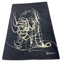 Vintage Asger Oluf Jorn Expressionist Art Rug / Art LINE Ege Axminster Denmark