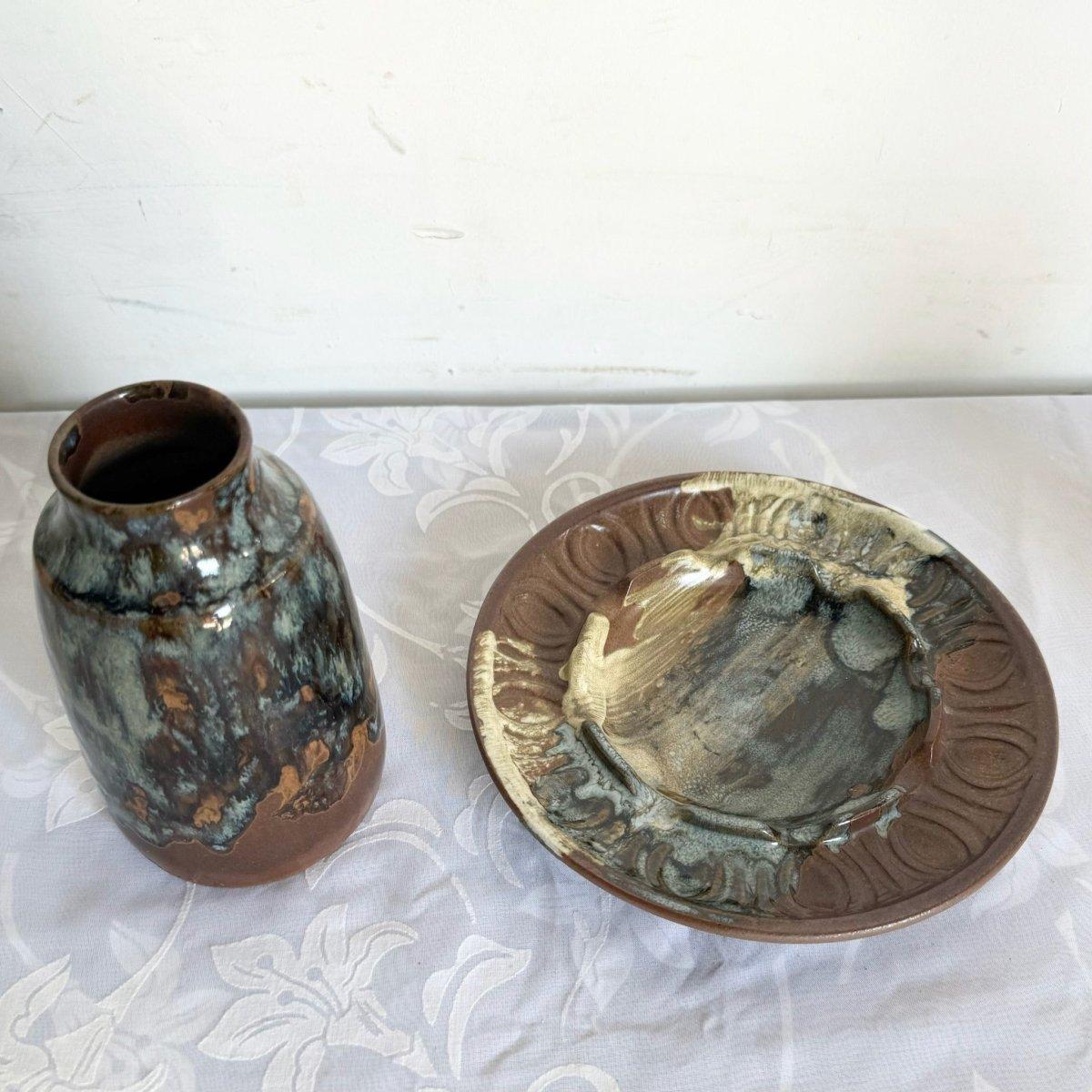 Vintage Ash Tray and Vase by Pottery Craft - 2 Pieces For Sale 4