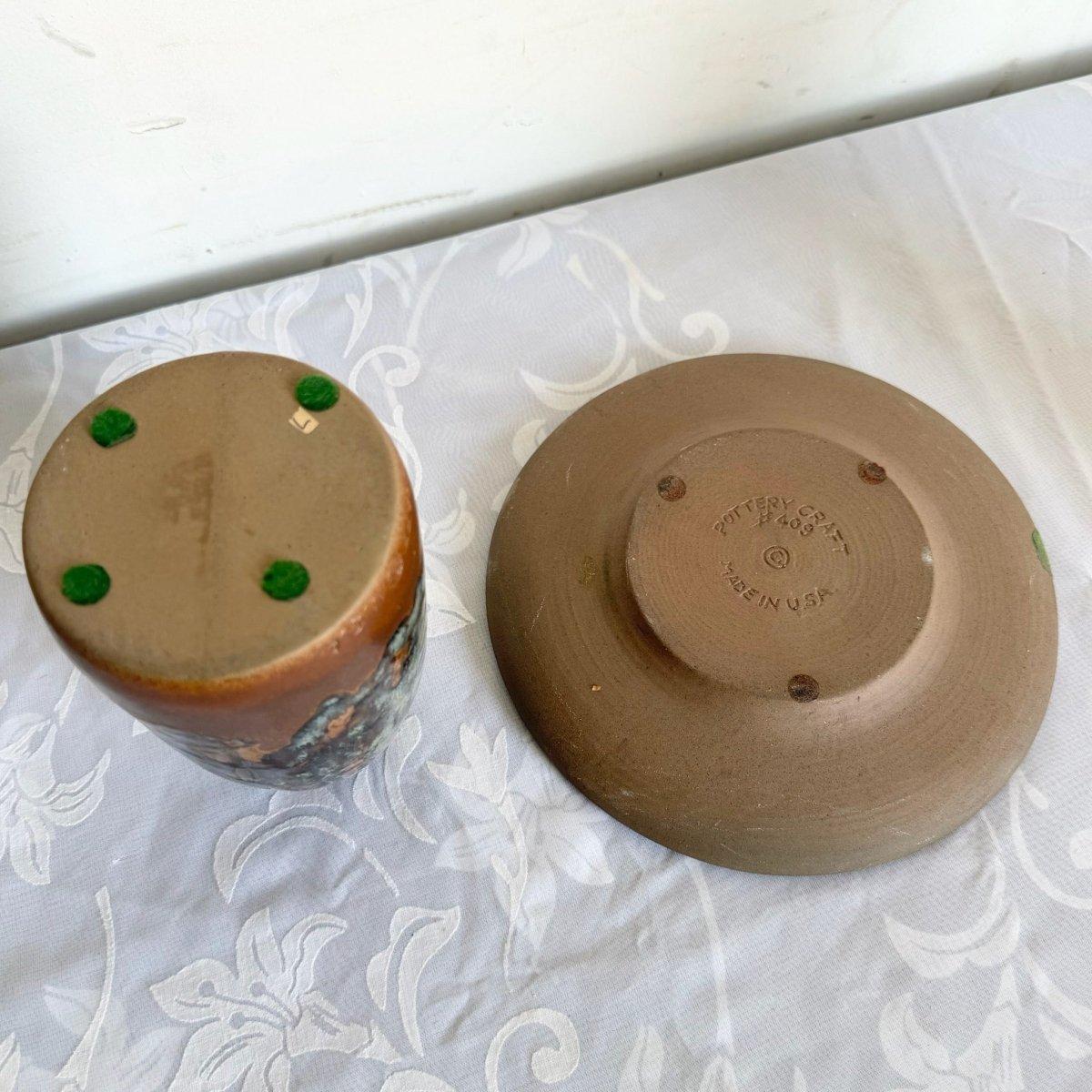 Vintage Ash Tray and Vase by Pottery Craft - 2 Pieces For Sale 2