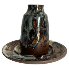 Cenicero y Jarrón Vintage de Pottery Craft - 2 Piezas