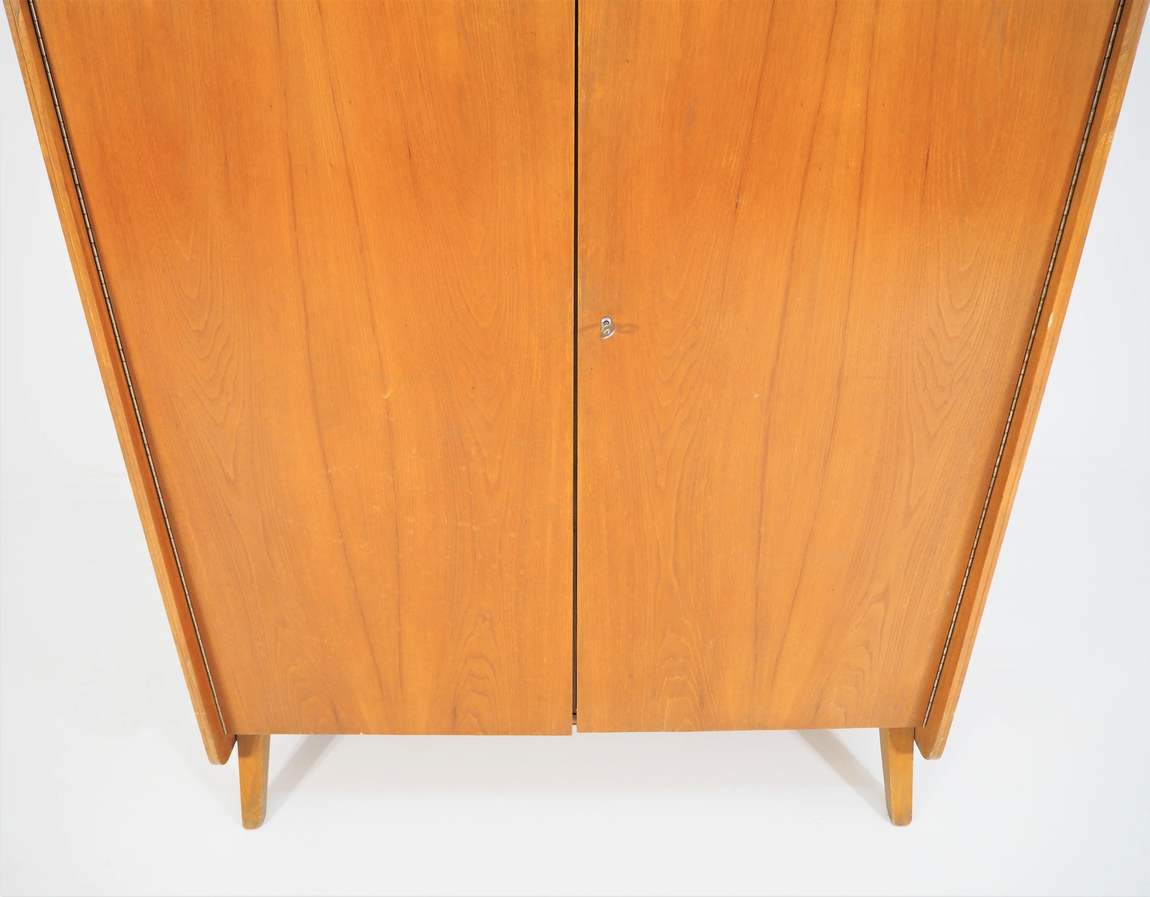 Mid-Century Modern Vintage Ash Wardrobe Tatra, circa 1960s