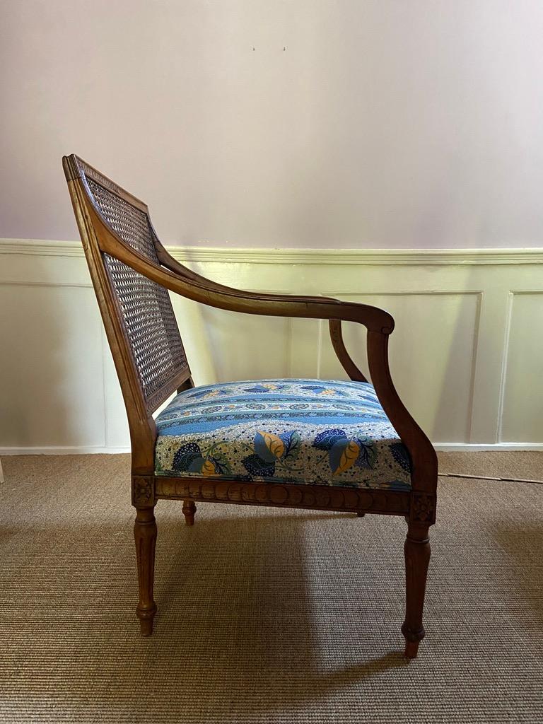 Vintage Ash wood Armchair with New Upholstery, France 19th Century In Good Condition In Copenhagen K, DK