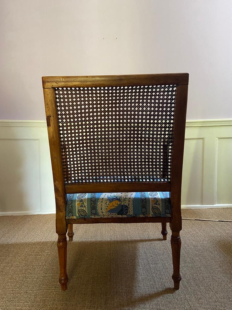 Textile Vintage Ash wood Armchair with New Upholstery, France 19th Century