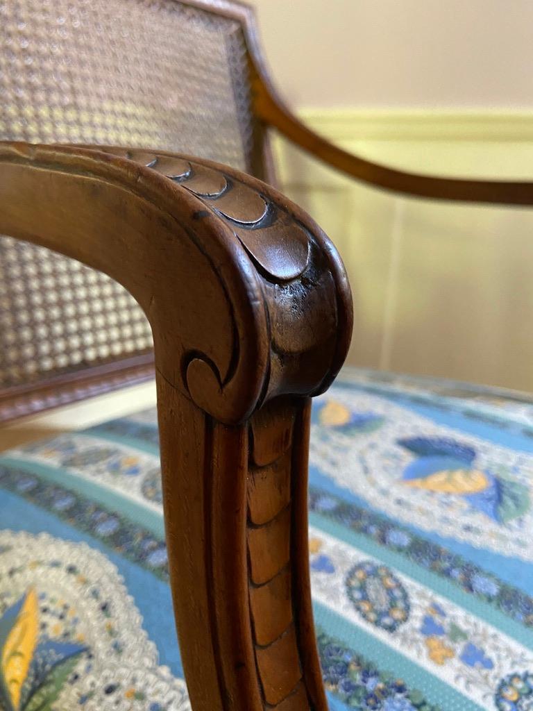 Vintage Ash wood Armchair with New Upholstery, France 19th Century 2