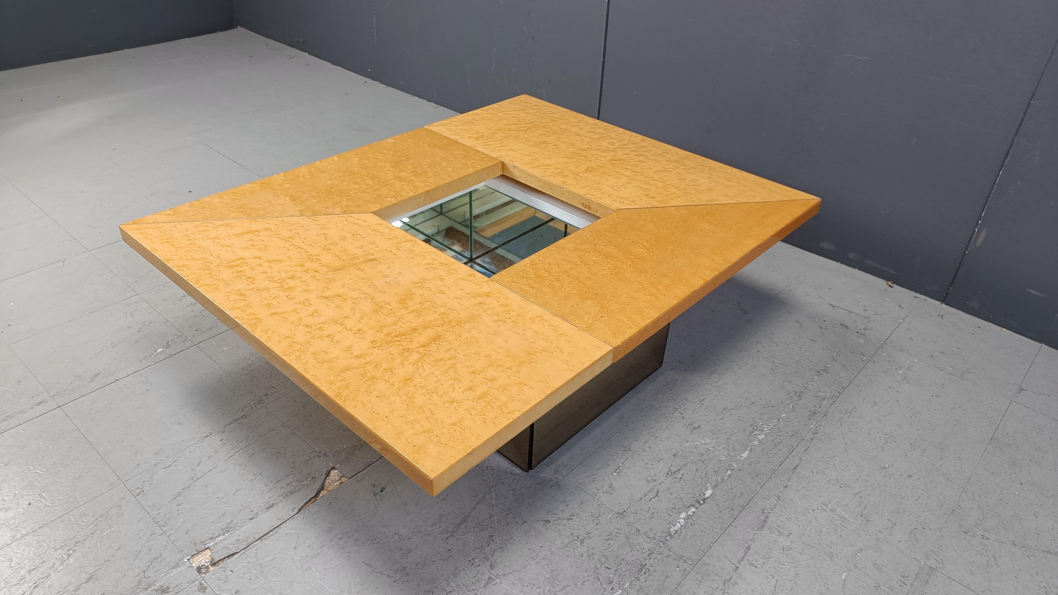 Vintage ash wood coffee table by Paul Michel, 1970s For Sale 9