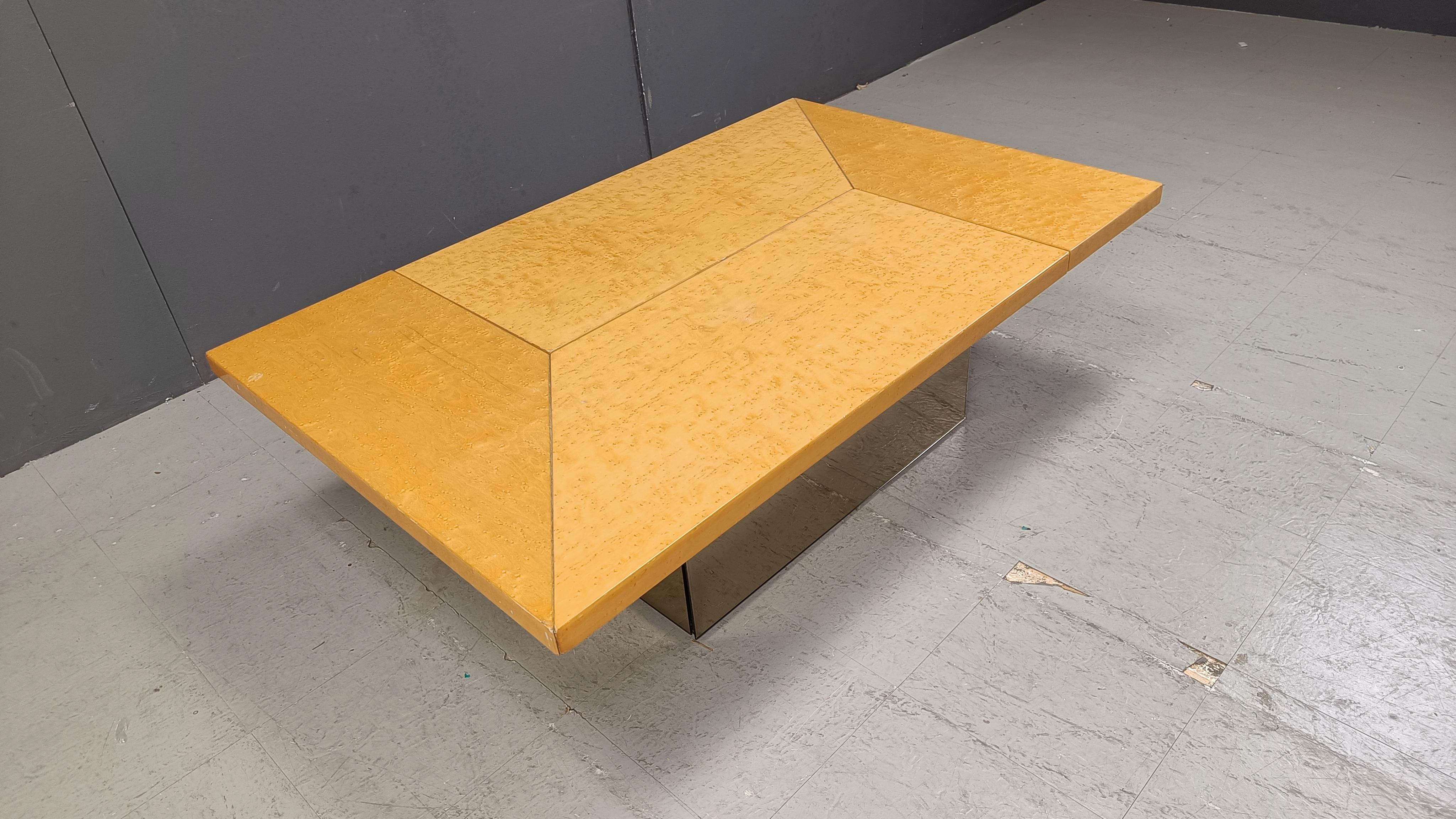 Late 20th Century Vintage ash wood coffee table by Paul Michel, 1970s For Sale
