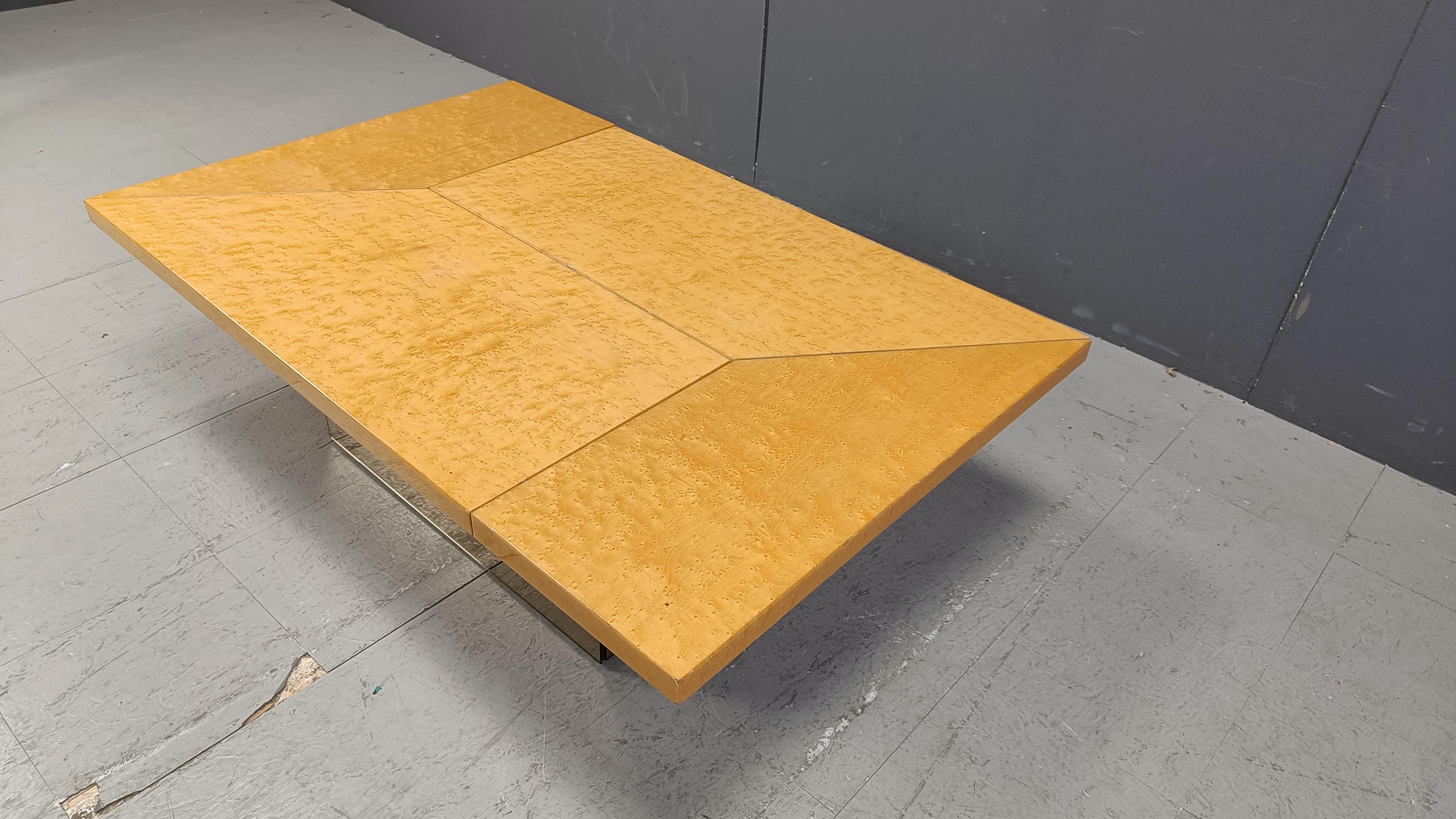 Vintage ash wood coffee table by Paul Michel, 1970s For Sale 1