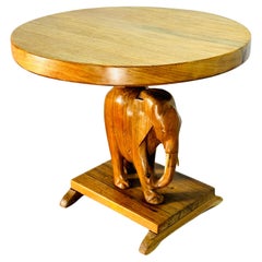 Vintage  Table d'appoint éléphant d'Ashanti, Ghana, années 1950