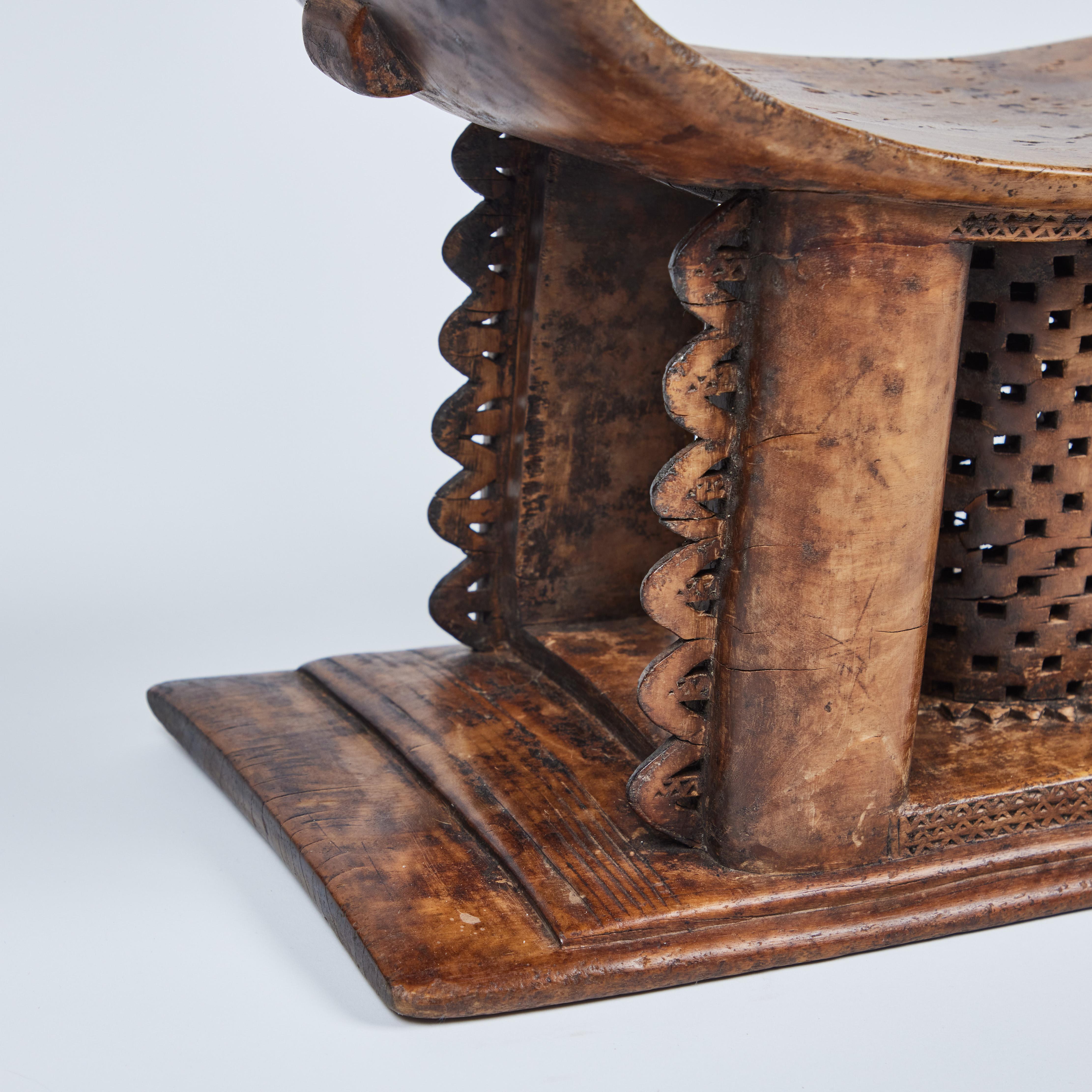 Hand-Carved Vintage Ashanti Stool from Ghana