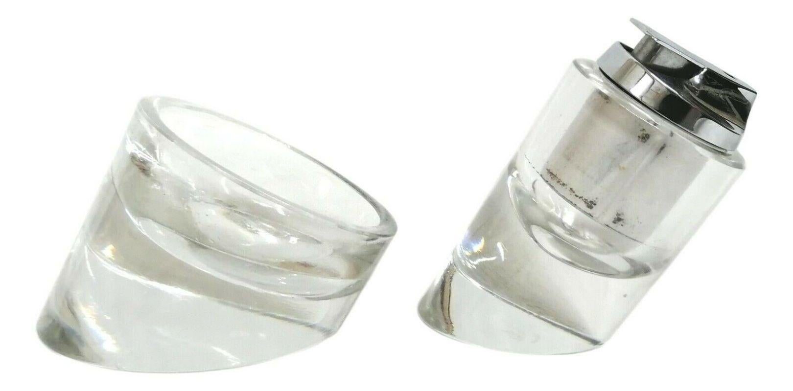 Late 20th Century Vintage Ashtrays and Lighter in Crystal by Rosenthal Studio Linie Design, 1970s For Sale