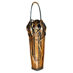 Vintage Asian 19th Century Ikebana Bamboo Basket