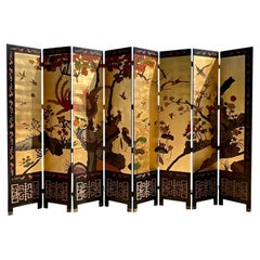 Vintage Asian 8 Panel Golden Coromandel Screen