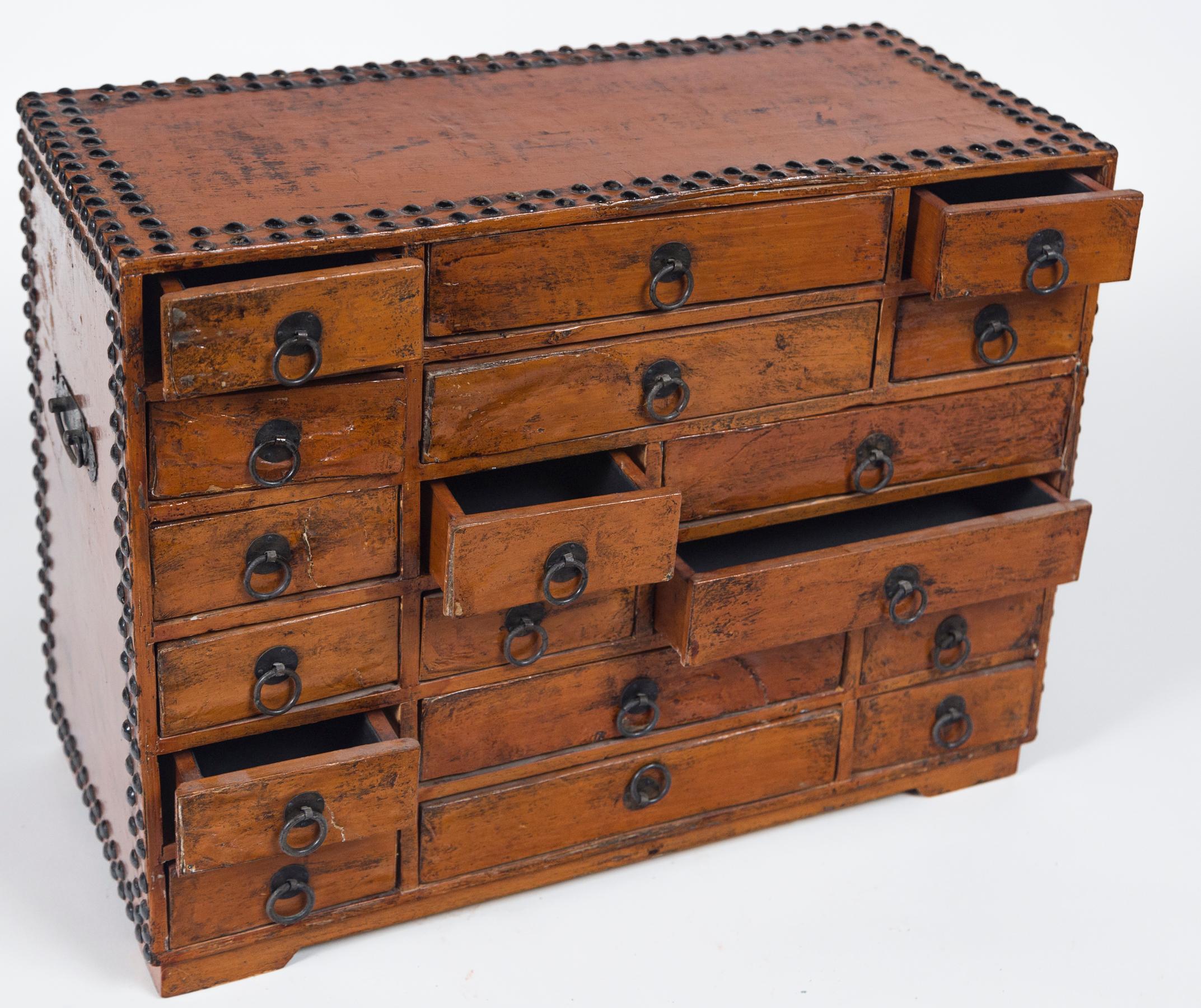 Vintage Asian Apothecary Chest, 20th Century In Good Condition For Sale In Chappaqua, NY