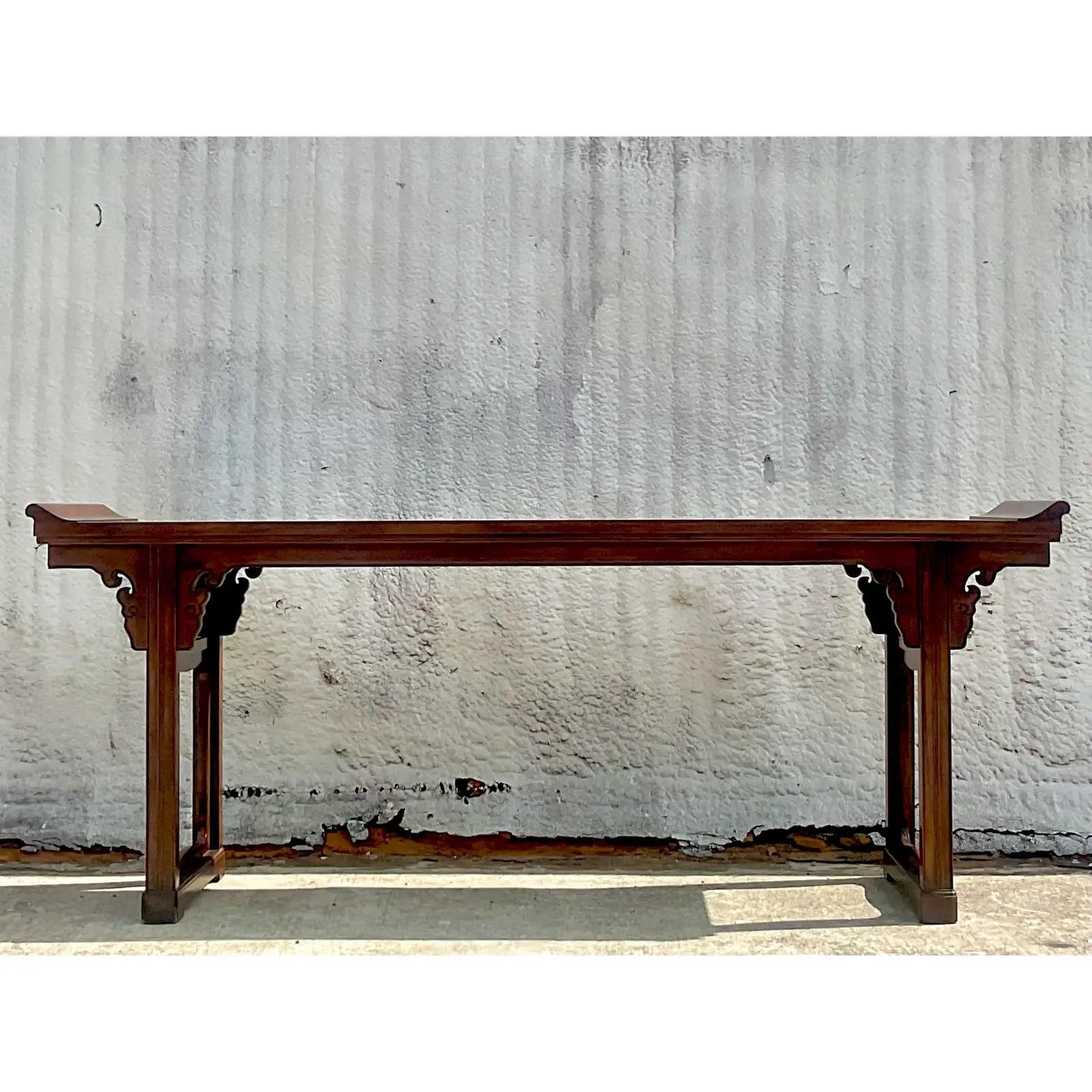 Vintage Asian Baker Furniture Altar Console Table In Good Condition In west palm beach, FL