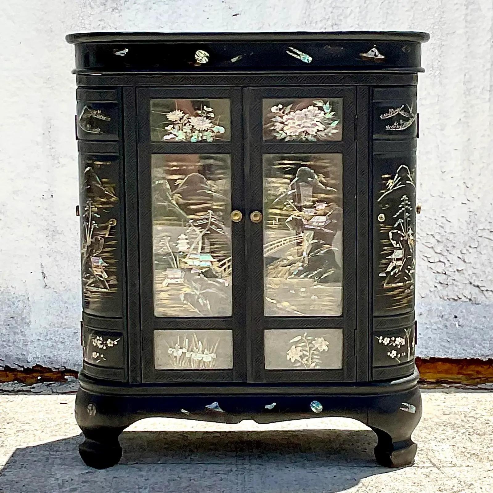 chinoiserie bar cabinet