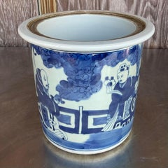 Vintage Asian Blue and White Lidded Jar
