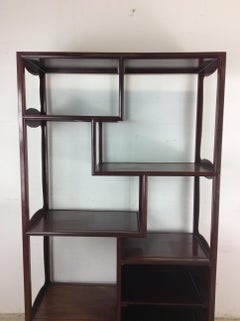 Vintage Asian Bookcase with Drawer and Small Cabinet