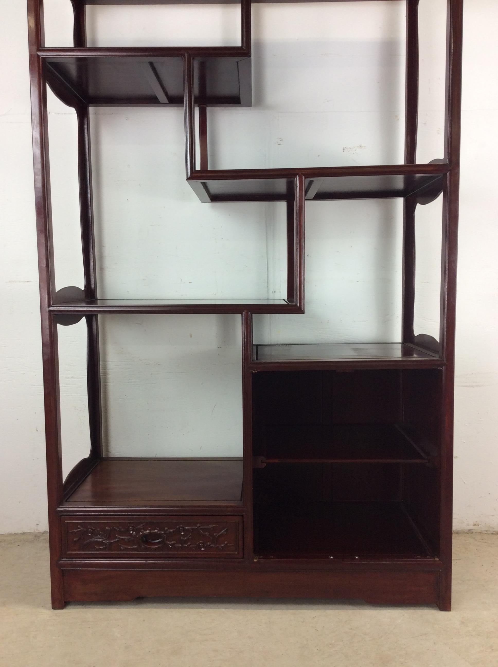 Anglo-giapponese Libreria asiatica vintage con cassetto e piccolo mobile in vendita