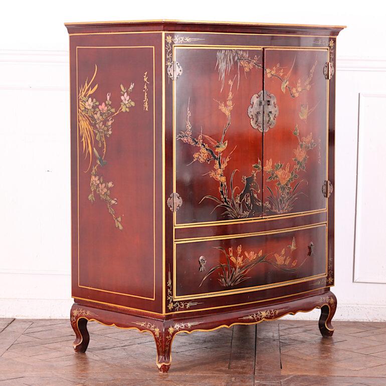 Vintage Asian Bow-Front Cabinet In Good Condition In Vancouver, British Columbia
