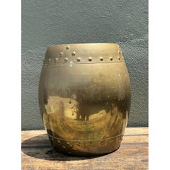 Vintage Asian Brass Low Stool