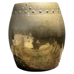 Vintage Asian Brass Low Stool