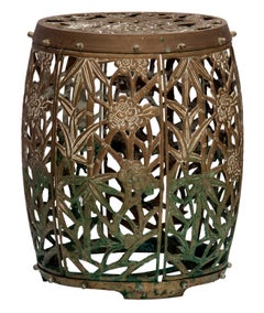 Vintage Asian Brass Stool/ Drum Table