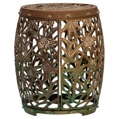 Vintage Asian Brass Stool/ Drum Table