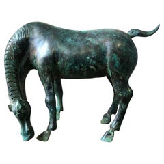 Vintage Asian Bronze Drinking Water Horse