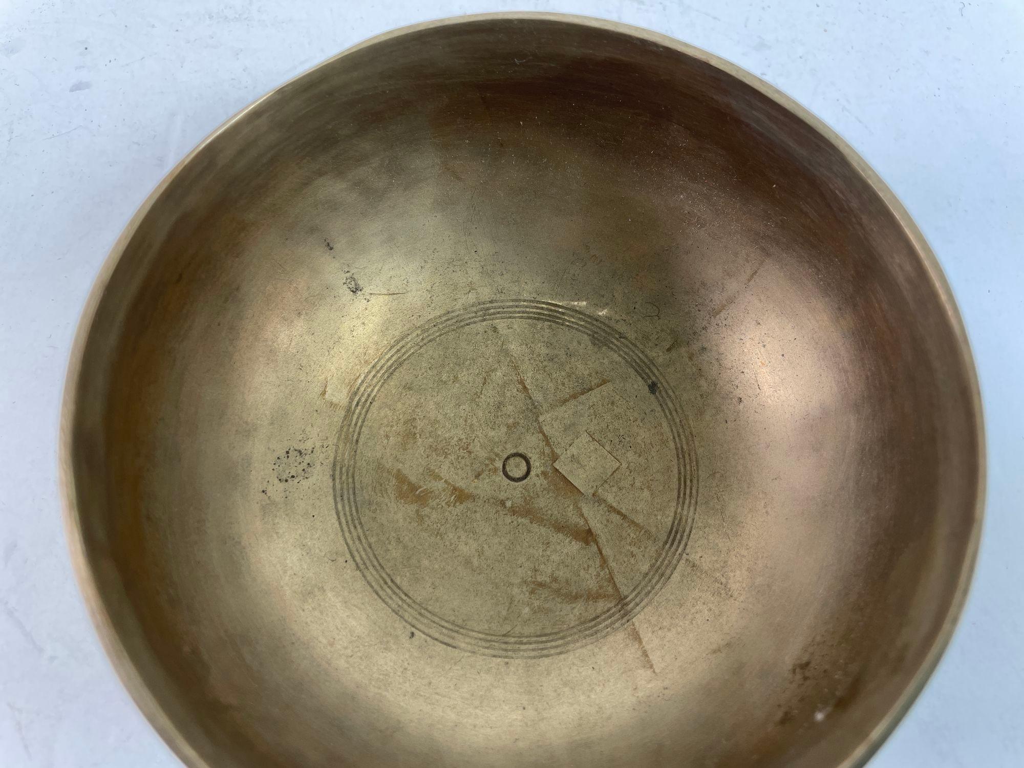 Hand-Crafted Vintage Asian Bronze Singing Hammered Bowl For Sale