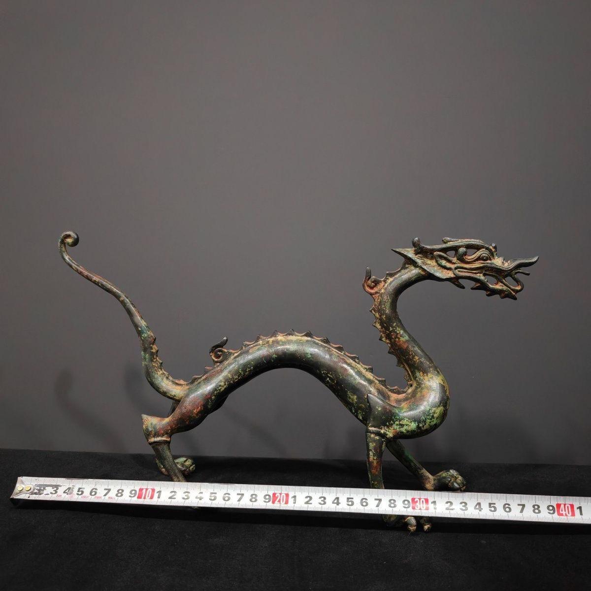 Drago asiatico d'epoca in piedi in bronzo in vendita 5