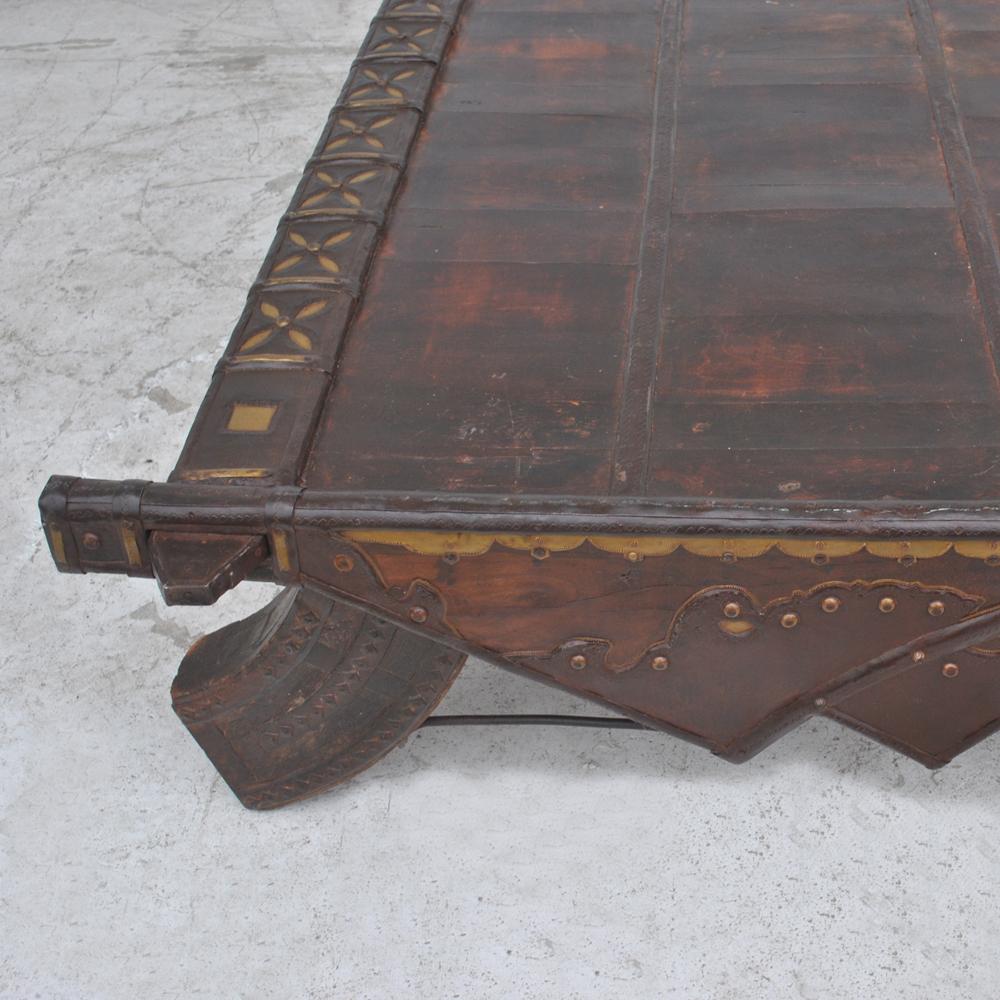 Wood Vintage Asian Bullock Cart Coffee Table