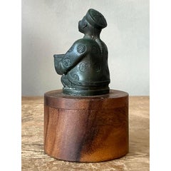 Vintage Asian Cast Character Sliding Box