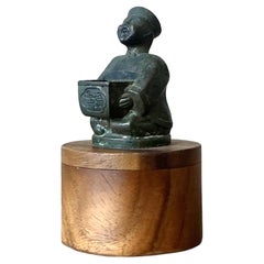 Vintage Asian Cast Character Sliding Box