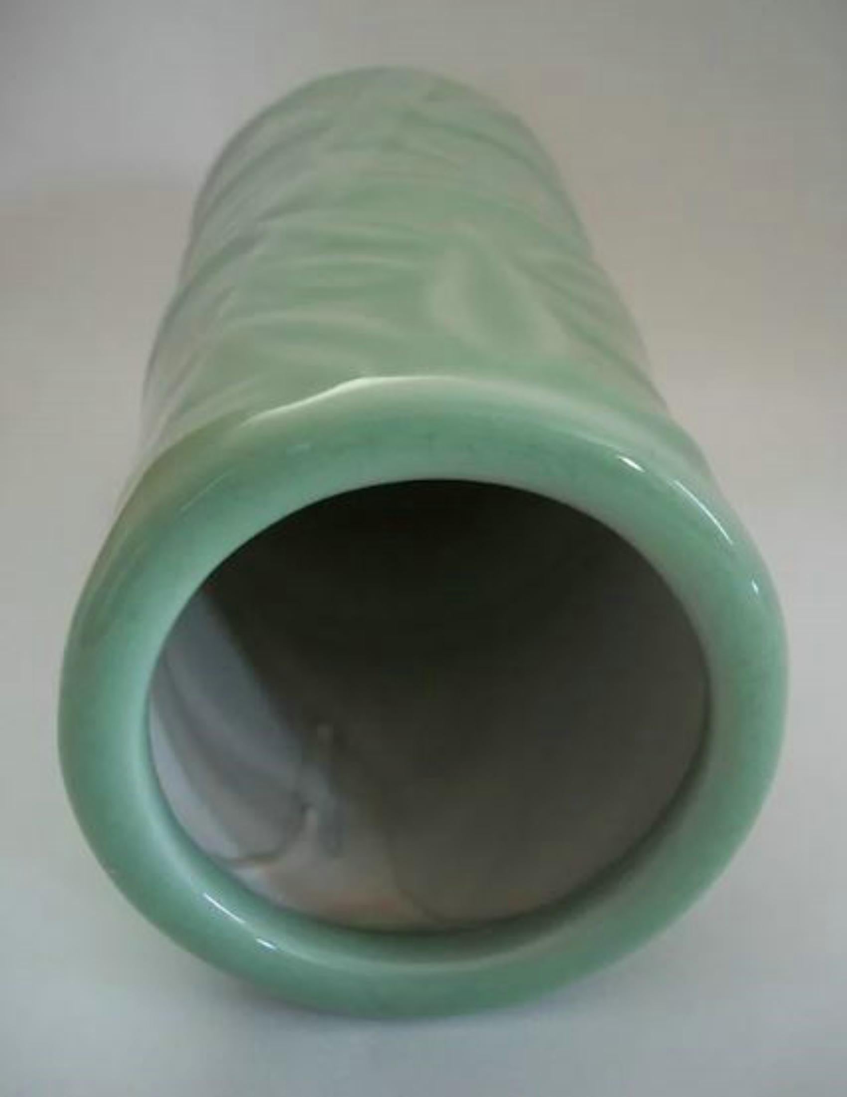 Vintage Asian Celadon Glazed Vase, Bamboo Form, Unsigned, Mid 20th Century For Sale 2