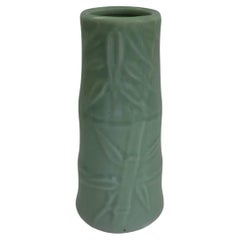 Vintage Asian Celadon Glazed Vase, Bamboo Form, Unsigned, Mid 20th Century