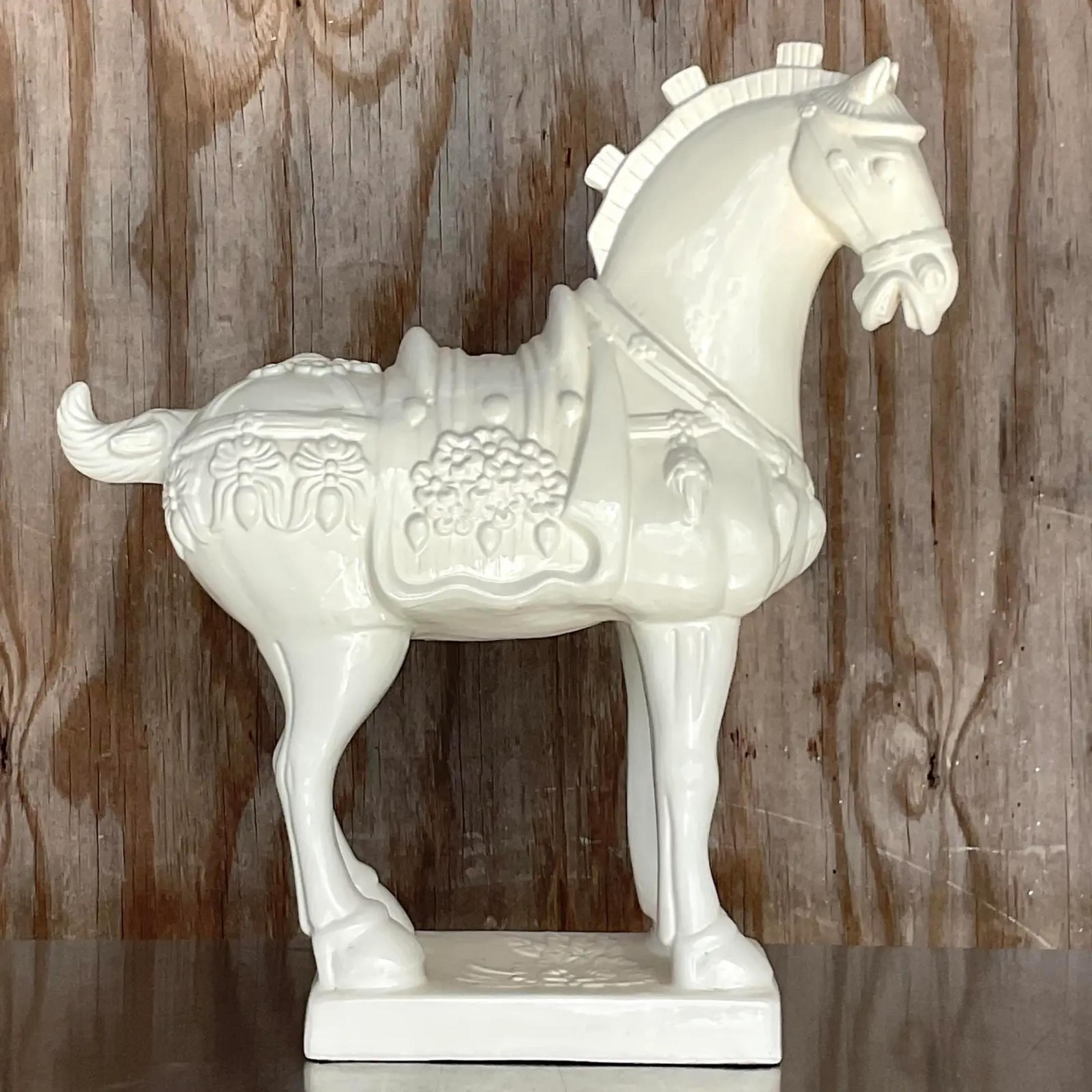 20th Century Vintage Asian Ceramic Tang Dynasty Style Horse For Sale