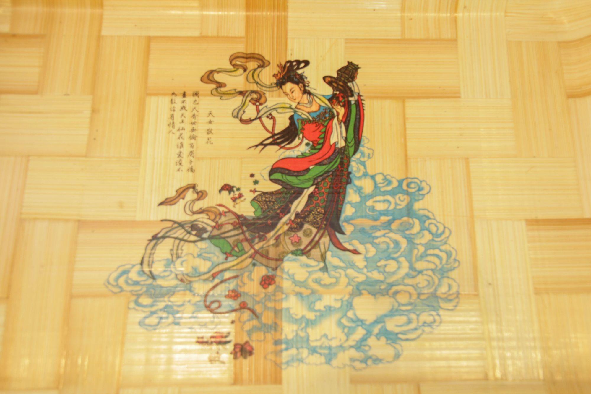 Faux Bamboo Vintage Asian Chinese Bamboo Large rectangular Serving Tray For Sale
