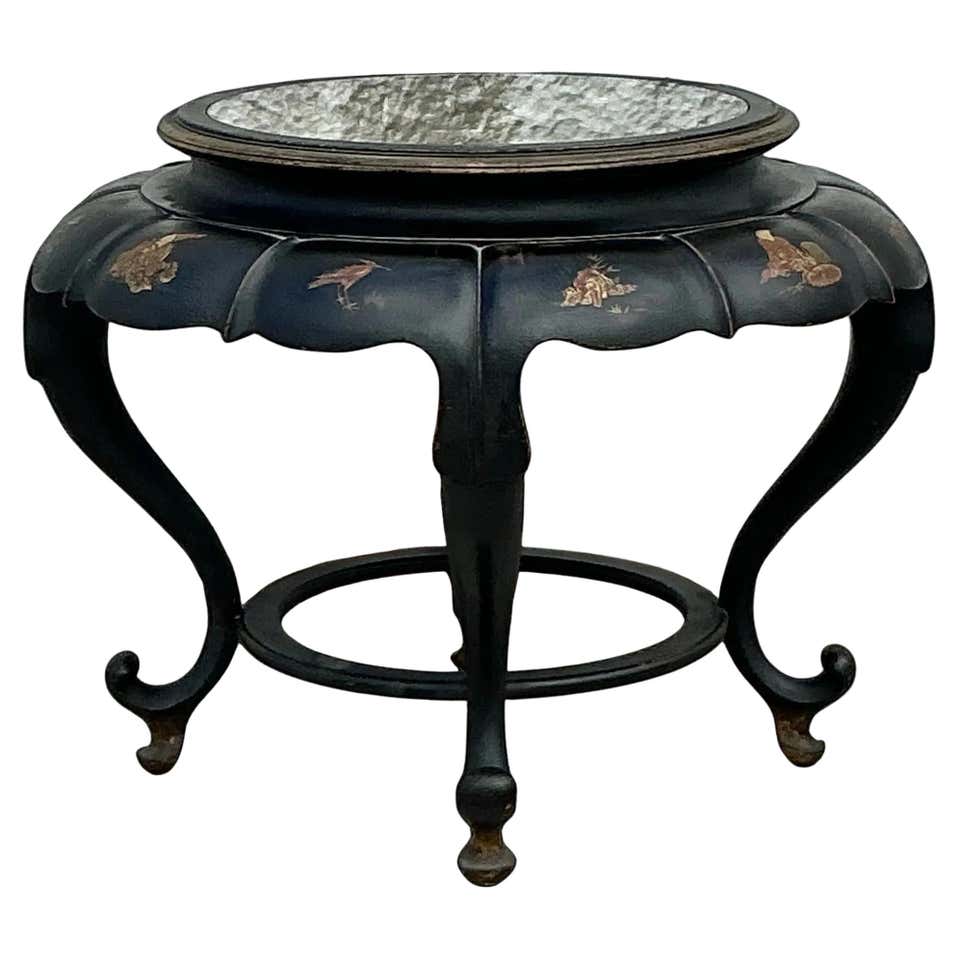 Vintage Asian Lacquered Chinoiserie Scroll Coffee Table at 1stDibs