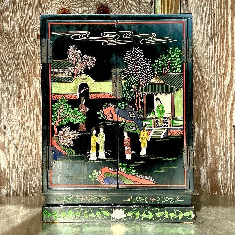 Asiatischer Chinoiserie-Schrank, Vintage im Angebot 2