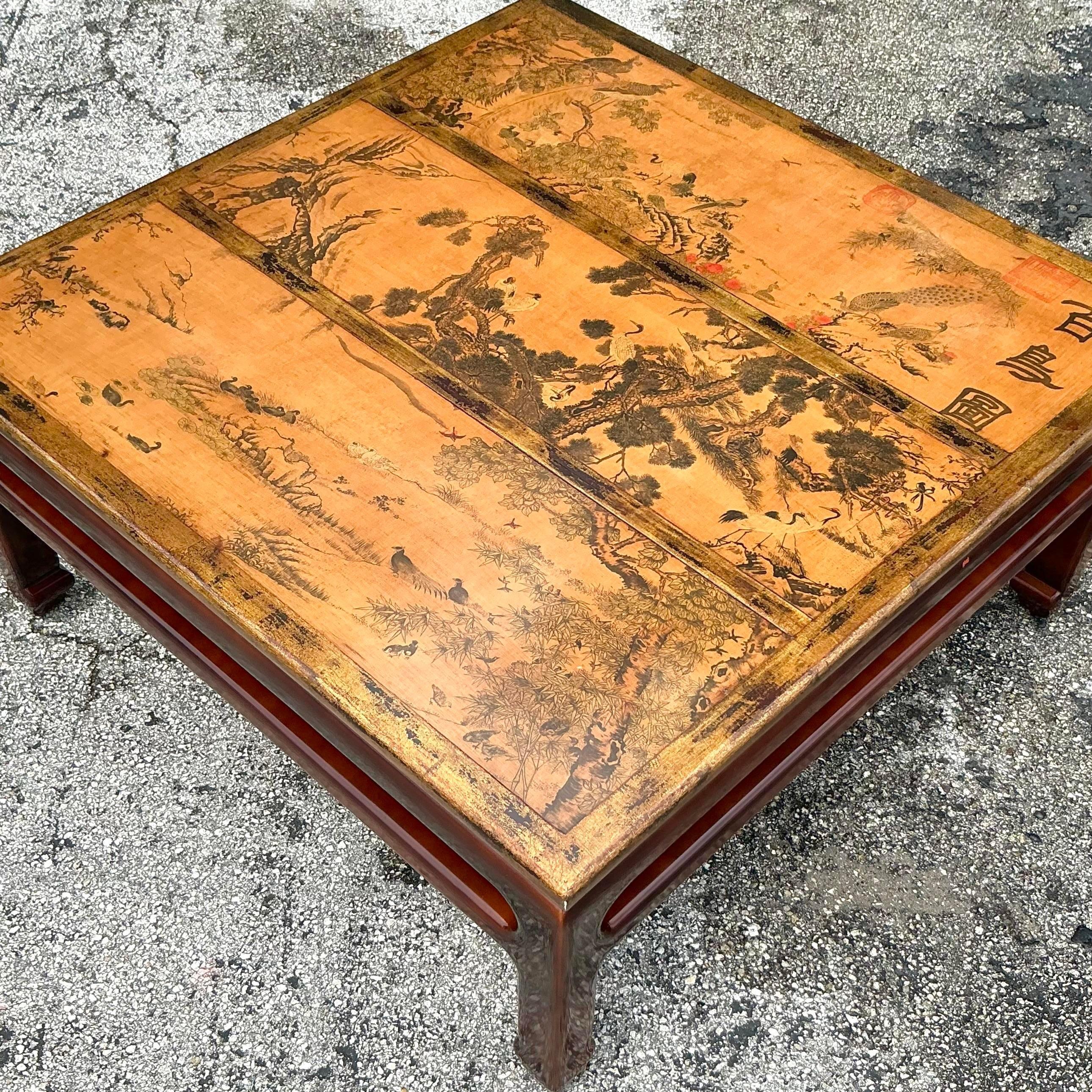 American Vintage Asian Chinoiserie Coffee Table