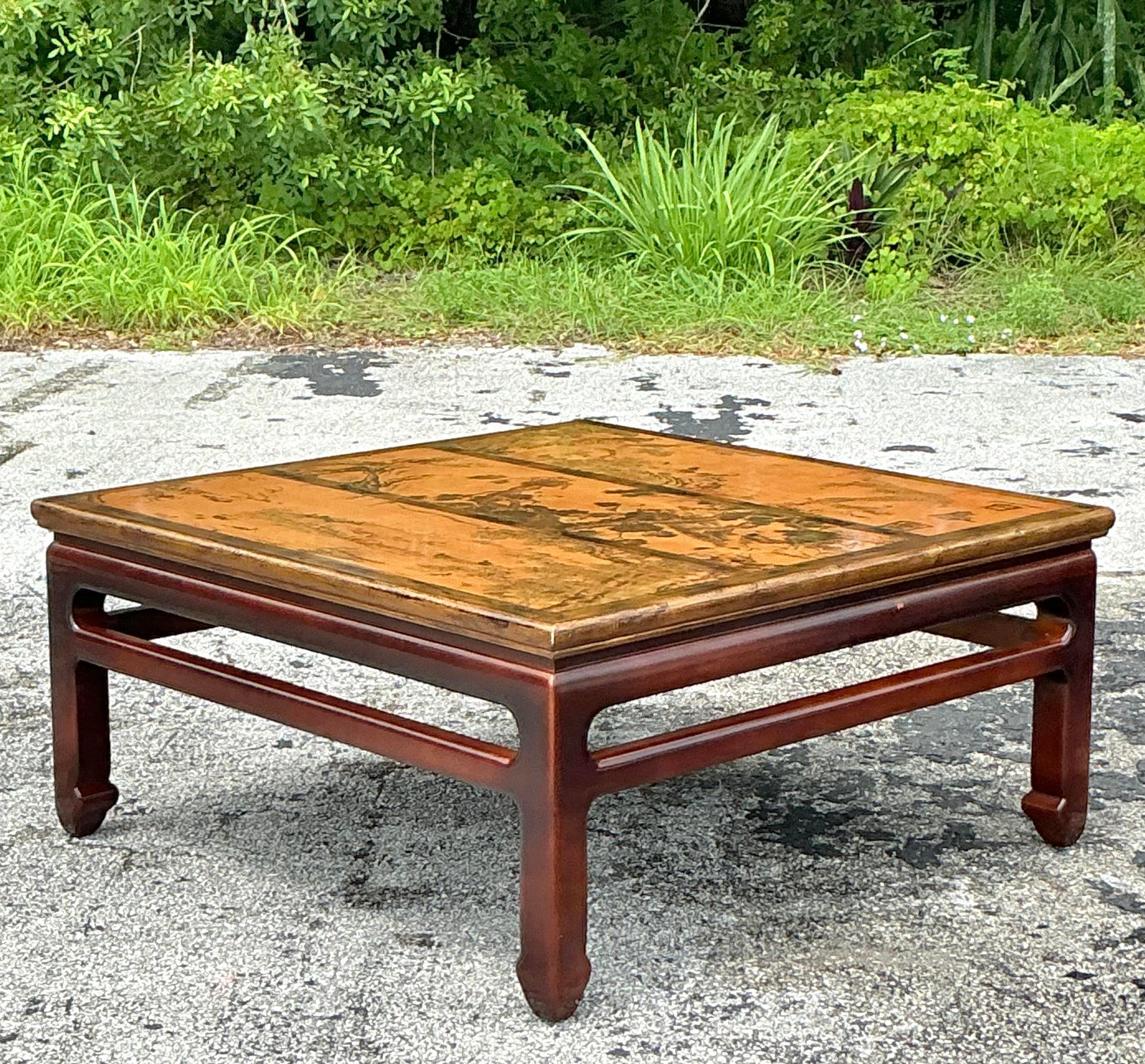Vintage Asian Chinoiserie Coffee Table 1
