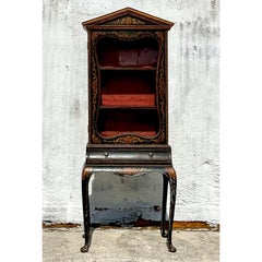 Vintage Asian Chinoiserie Display Cabinet