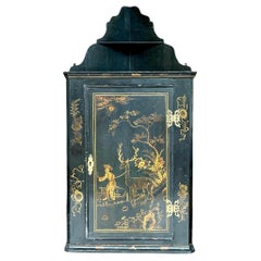 Antique Asian Chinoiserie Floating Corner Cabinet