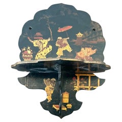 Ménsula plegable asiática vintage de Chinoiserie