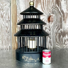 Lanterne vintage asiatique Chinoiserie Pagode Cage à Oiseaux