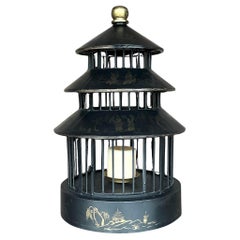 Vintage Asian Chinoiserie Pagoda Bird Cage Lantern
