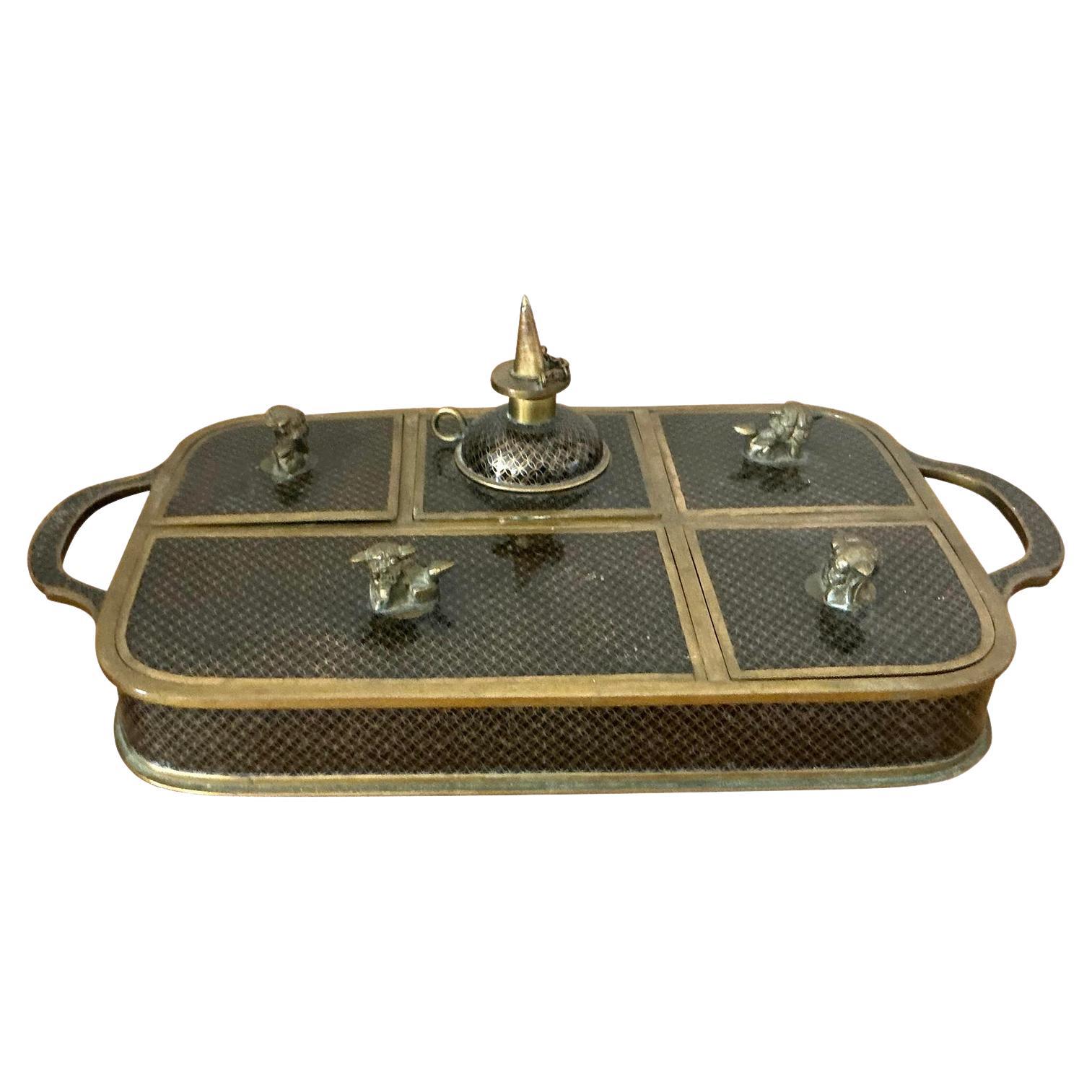 Set de bureau vintage asiatique cloisonné