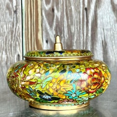 Vintage Asian Cloisonné Lidded Urn
